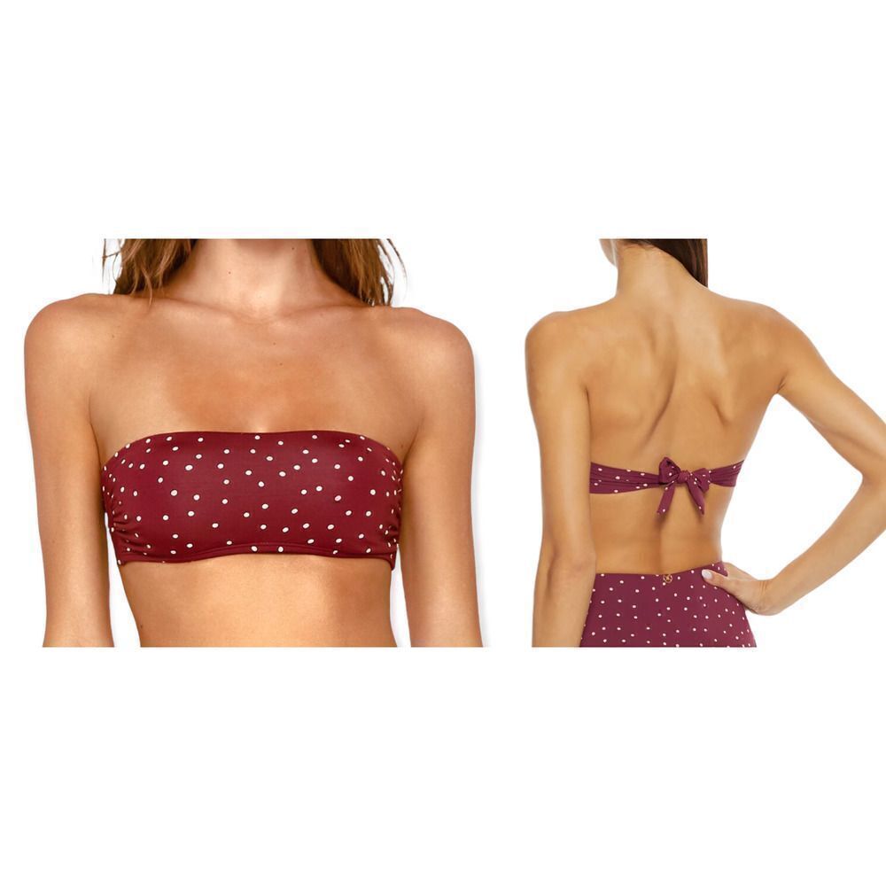 Vix Paula‎ Hermanny Lola Polka Dot Basic Bandeau D Cup Strapless Bikini Swim Top